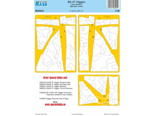 Special Hobby Masque avion M48023 SK-37 Viggen (Two Seater) Splinter Camo kit Special Hobby 1/48