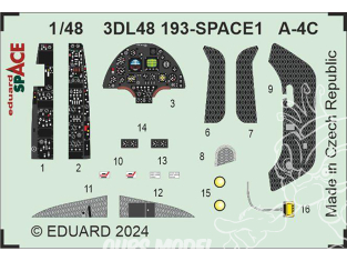 Eduard Space décalques 3D 3DL48193 Douglas A-4C Hobby 2000 / Hasegawa 1/48