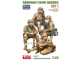 Mini Art maquette militaire 53022 KIT DE PERSONNAGES ASSIS SUR CHAR ALLEMANDS TÊTES EN RÉSINE 1/35