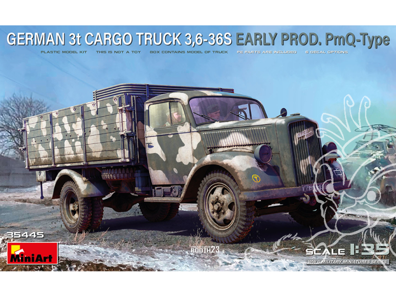 Mini Art maquette militaire 35445 CAMION DE TRANSPORT ALLEMAND 3t 3,6-36S PREMIÈRE PRODUCTION Type PmQ 1/35