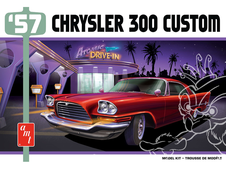 AMT maquette voiture 1447 1957 Chrysler 300 Custom Version 1:25