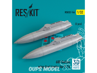 ResKit amelioration RSU32-0144 Réservoirs de carburant d'aile de 600 gallons pour F-16 2 pièces imprimé en 3D 1/32