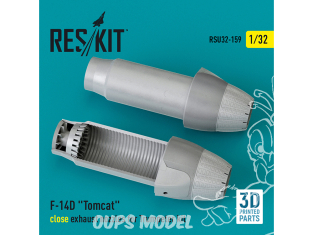 ResKit amelioration RSU32-0159 Buses échappement fermées F-14D Tomcat pour kit Trumpeter imprimé en 3D 1/32