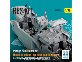 ResKit amelioration RSU32-0141 Cockpit Mirage 2000D édition détaillée pour kit Kitty Hawk / Zimimodel imprimé en 3D 1/32