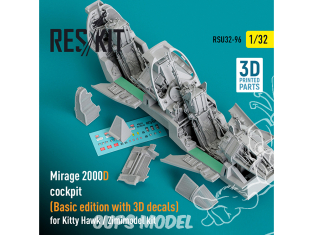 ResKit amelioration RSU32-0096 Cockpit Mirage 2000D édition basic pour kit Kitty Hawk / Zimimodel imprimé en 3D 1/32