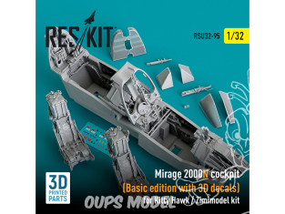 ResKit amelioration RSU32-0095 Cockpit Mirage 2000N édition basic pour kit Kitty Hawk / Zimimodel imprimé en 3D 1/32