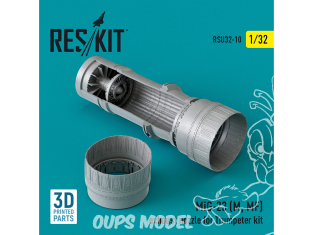 ResKit amelioration RSU32-0010 Buse d'échappement MiG-23 (M, MF) pour kit Trumpeter imprimé en 3D 1/32