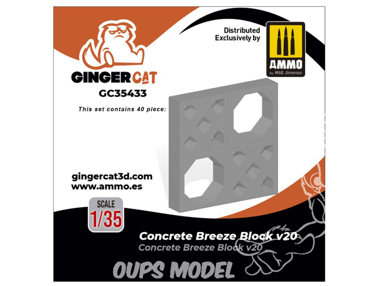 Ginger Cat accessoire GC35433 Breeze Block béton 20 1/35