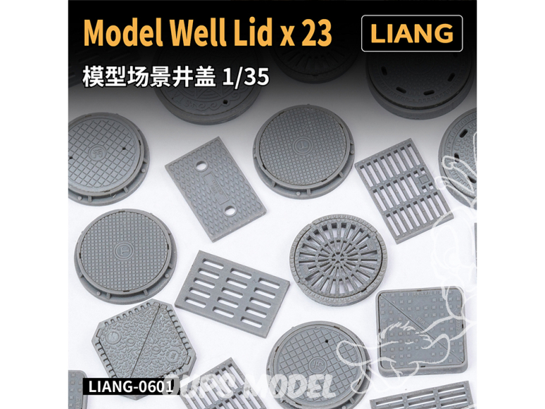 Liang Model accessoires 0601 Plaques d'égouts x23 1/35