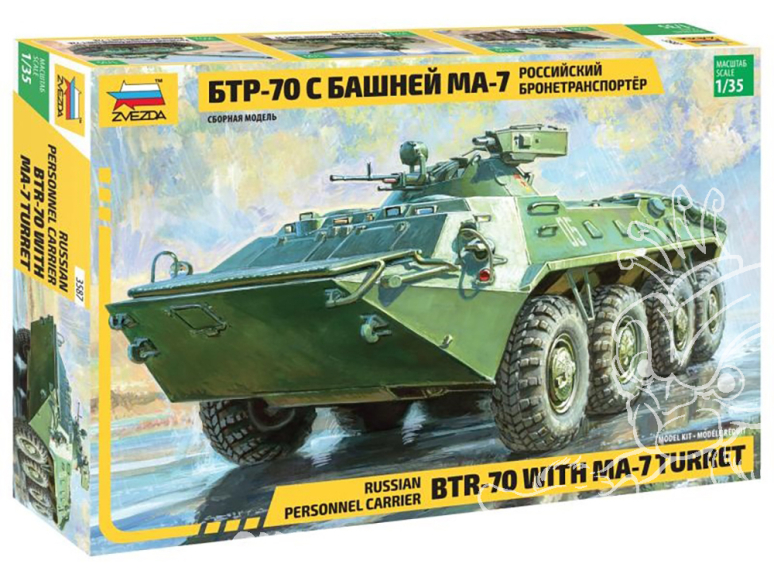 Zvezda maquette plastique 3587 Véhicule blindé de transport de troupes russe BTR-70 avec tourelle MA-7 1/35