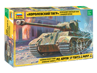 Zvezda maquette plastique 3616 "Royal Tiger" avec tourelle Porsche 1/35