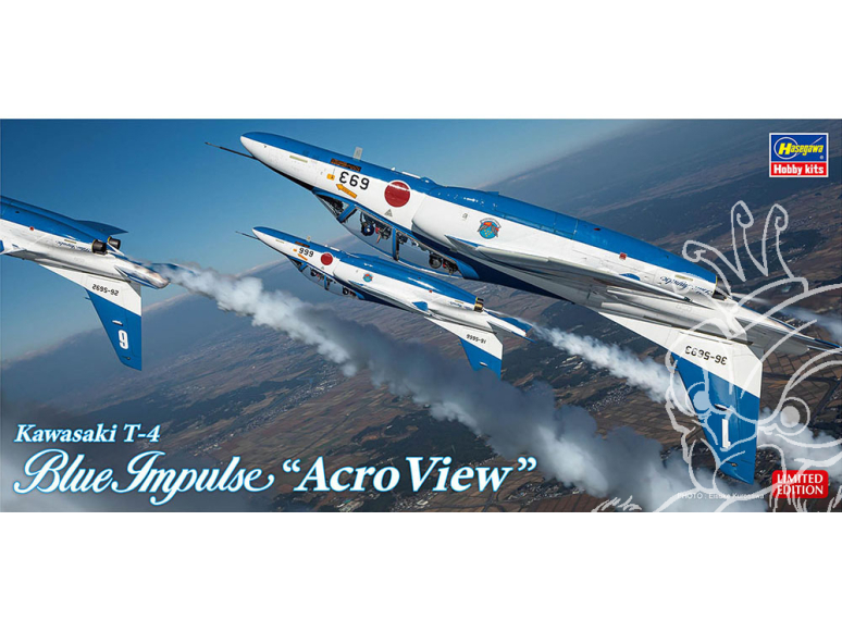 Hasegawa maquette avion 52753 Kawasaki T-4 Blue Impulse «Acro View» 1/72