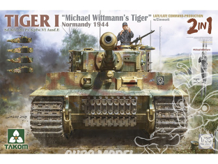 Takom maquette militaire 2201 Tigre I "Michael Wittmann's Tiger" Normandie 1944 Late / Late command-production w/ Zimmerit 1/35