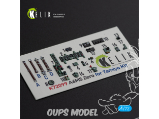 Kelik Decals 3D K72099 A6M5 Zero Décalcomanies 3D intérieures pour kit Tamiya 1/72