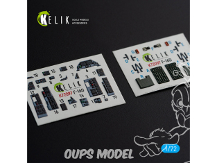 Kelik Decals 3D K72097 Décalcomanies 3D intérieures F-16D pour kit Revell 1/72