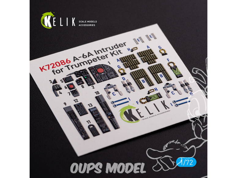 Kelik Decals 3D K72086 Autocollants 3D intérieurs A-6A Intruder pour kit Trumpeter 1/72