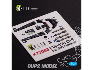 Kelik Decals 3D K72083 F-14A Tomcat décalcomanies 3D intérieures pour kit Hasegawa 1/72