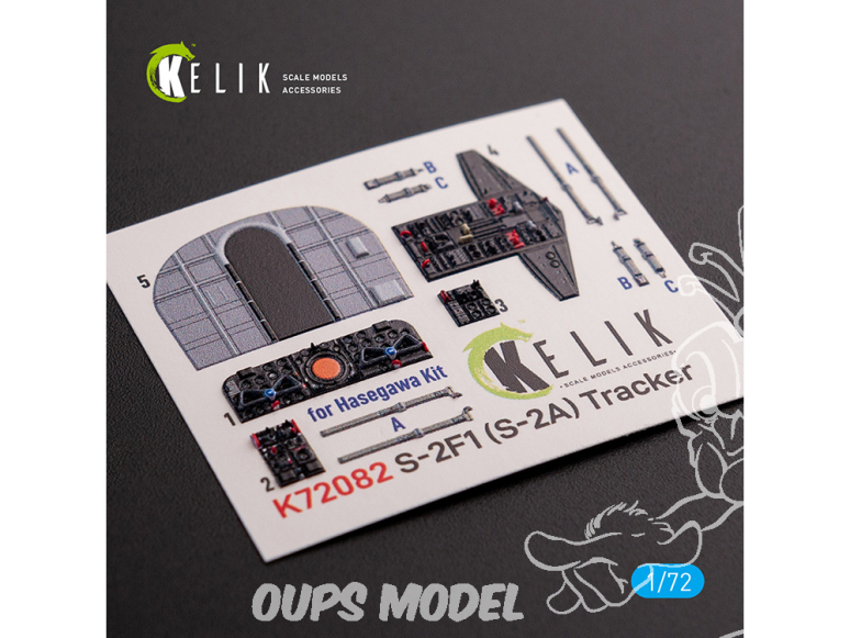 Kelik Decals 3D K72082 Autocollants 3D intérieurs du S-2A Tracker pour Hasegawa 1/72