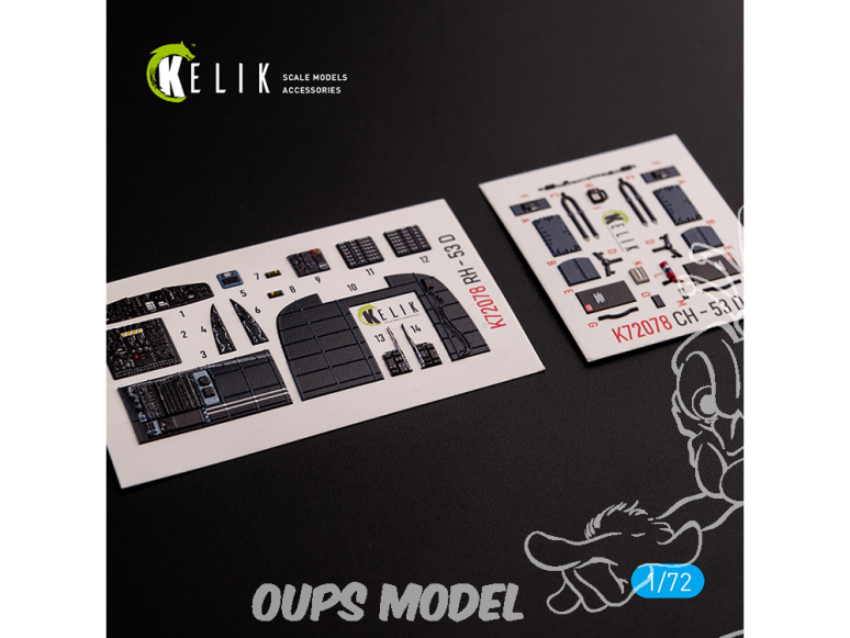 Kelik Decals 3D K72078 Décalcomanies 3D intérieures du CH-53D Sea Stallion pour le kit Fujimi/Academy 1/72