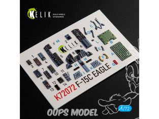 Kelik Decals 3D K72072 Décalcomanies 3D intérieures du F-15C Eagle pour le kit Hasegawa 1/72