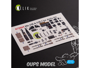 Kelik Decals 3D K72069 Autocollants 3D intérieurs Messerschmitt Me410A-1 pour kit Airfix 1/72