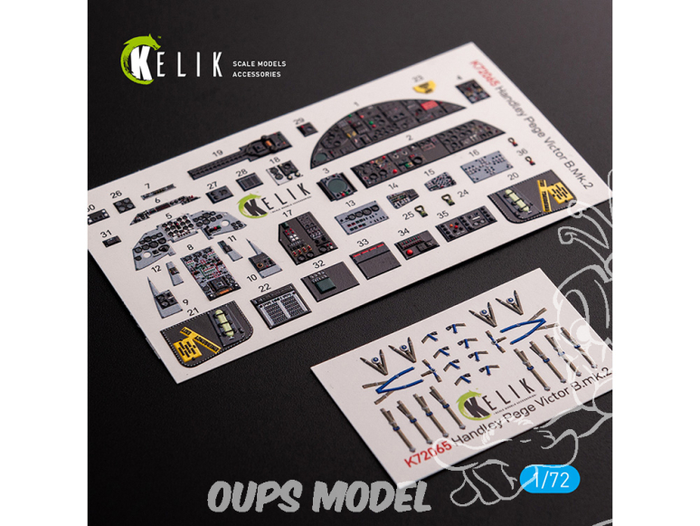 Kelik Decals 3D K72065 Décalcomanies intérieures 3D Handley Page Victor B Mk2 pour kit Airfix 1/72