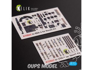 Kelik Decals 3D K72062 Autocollants 3D intérieurs Junkers JU 88 A-4 pour kit Revell 1/72