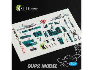 Kelik Decals 3D K72057 Décalcomanies 3D intérieures MiG-23 ML/MLA pour kit ClearProp 1/72