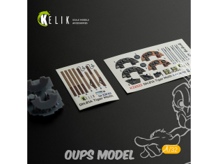 Kelik Decals 3D K32022 Autocollant 3D intérieur DH.81A Tiger Moth avec pièces imprimées en 3D pour kit ICM 1/32