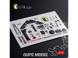 Kelik Decals 3D K48082 Décalcomanies 3D intérieures FM-1 Wildcat/Martlet Mk.V pour kit Tamiya 1/48