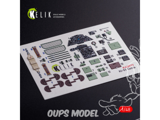 Kelik Decals 3D K48077 Décalcomanies 3D intérieures Ki-51 Sonia pour kit WingsyKits 1/48