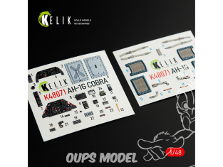 Kelik Decals 3D K48071 Décalcomanies 3D intérieures AH-1G pour kit ICM/SpecialHobby 1/48