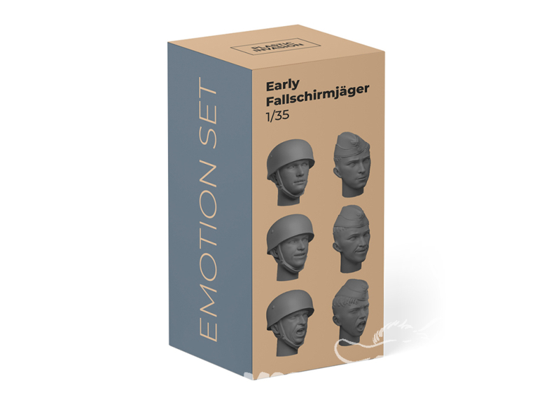 Plastic invasion accessoire têtes Emotion Set Early Fallschirmjäger 1/35