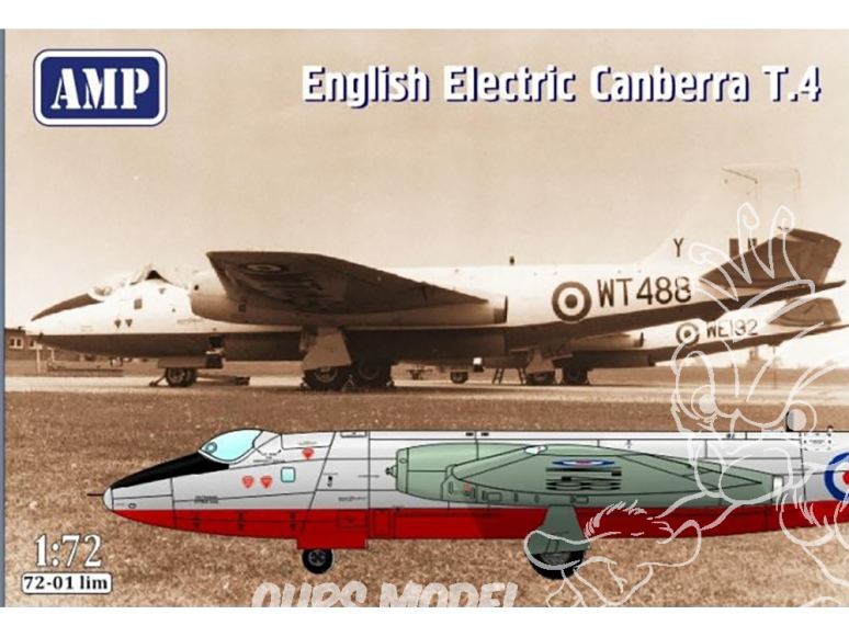 AMP maquette avion 72-01 lim English Electric Canberra T.4 1/72