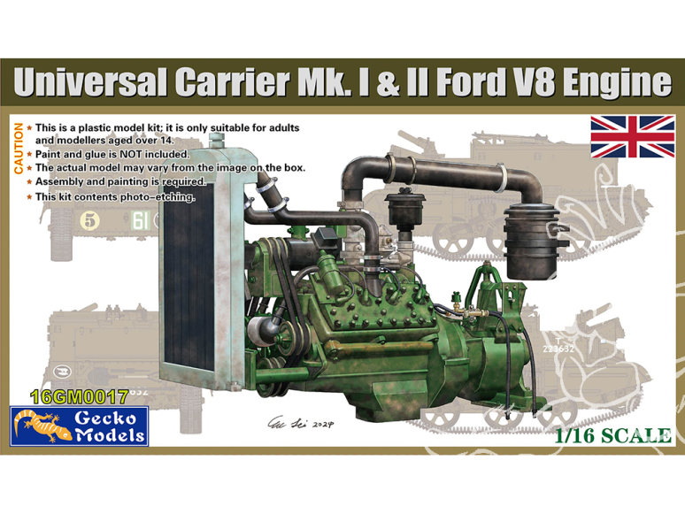 Gecko Models maquettes militaire 16GM0017 Moteur Ford V8 pour Universal Carrier Mk.I et Mk.II 1/16