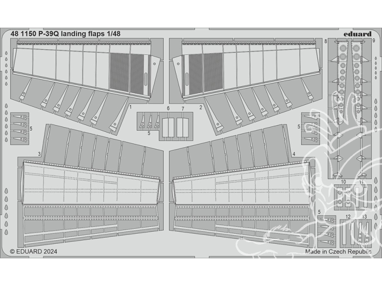 EDUARD photodecoupe avion 481150 Volets d'atterrissage P-39Q Arma Hobby 1/48