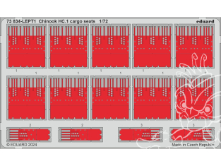Eduard photodecoupe hélicoptère 73834 Sièges cargo métal Chinook HC.1 Airfix 1/72