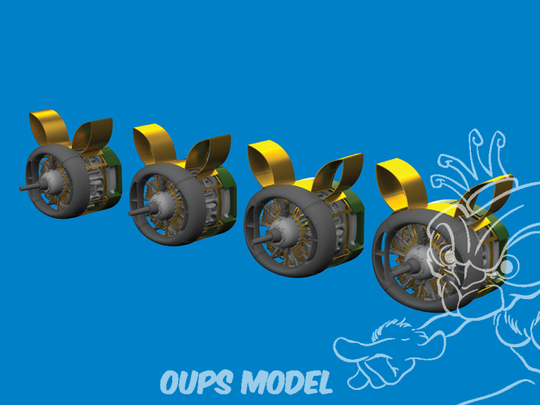 Eduard kit d'amelioration brassin Print 672386 Moteurs B-24H Airfix 1/72