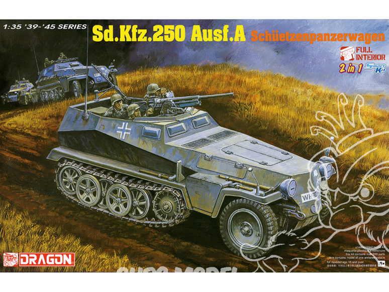 DRAGON maquette militaire 6426 Sd.Kfz.250 Ausf.A Schuetzenpanzerwagen (2 in 1) 1/35