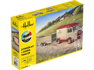 Heller maquette voiture 52331 STARTER KIT Citroen HY + Goods Trailer 1/24