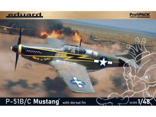 EDUARD maquette avion 82108 Mustang P-51B/C avec arrête dorsale ProfiPack Edition 1/48