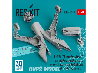 ResKit kit amelioration RSU48-0338 Prises air F-105 trains d'atterrissage baies de roues roues lestées kit Hobby Boss 1/48