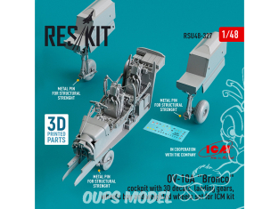 ResKit kit amelioration RSU48-0327 Cockpit OV-10A décalco 3D trains d'atterrissage compartiment roues roues lestées kit ICM 1/48