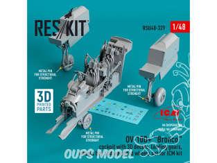 ResKit kit amelioration RSU48-0329 Cockpit OV-10D+ décal 3D trains d'atterrissage compartiment roues roues lestées kit ICM 1/48