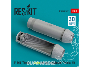 ResKit kit d'amelioration Avion RSU48-0387 Buses d'échappement fermées F-14D "Tomcat" pour kit Tamiya Imprimé en 3D 1/48