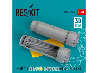 ResKit kit d'amelioration Avion RSU48-0386 Buses d'échappement ouverte F-14D "Tomcat" pour kit Tamiya Imprimé en 3D 1/48