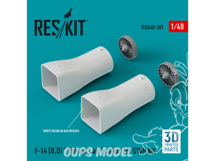 ResKit kit d'amelioration Avion RSU48-0381 Prises d'air F-14 (B, D) "Tomcat" pour kit GWH imprimées en 3D 1/48