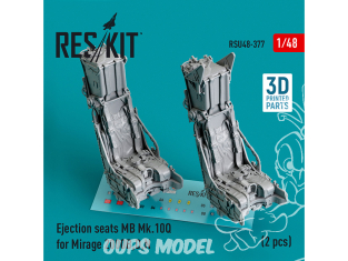 ResKit kit d'amelioration Avion RSU48-0377 Sièges éjectables MB Mk.10Q pour Mirage 2000B,D,N 2 pièces Impression 3D 1/48