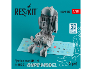 ResKit kit d'amelioration Avion RSU48-0382 Siège éjectable KM-1M 1 pcs Imprimé en 3D 1/48