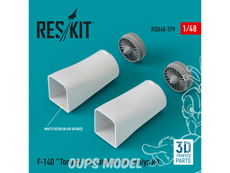 ResKit kit d'amelioration RSU48-0379 Prises d'air F-14D "Tomcat" pour kit Tamiya imprimées en 3D 1/48